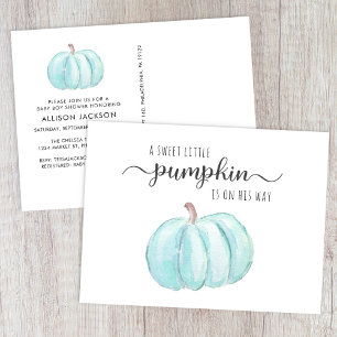 Niedliche Pumpkin Watercolor Kinderdusche Einladungspostkarte