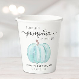 Niedliche Pumpkin Watercolor Kinderdusche Pappbecher