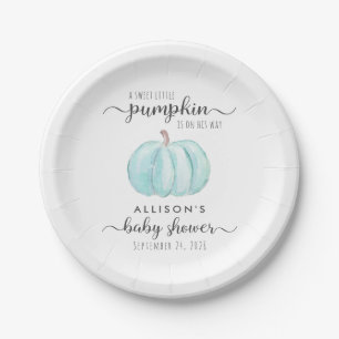 Niedliche Pumpkin Watercolor Kinderdusche Pappteller