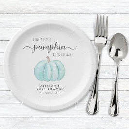 Niedliche Pumpkin Watercolor Kinderdusche Pappteller