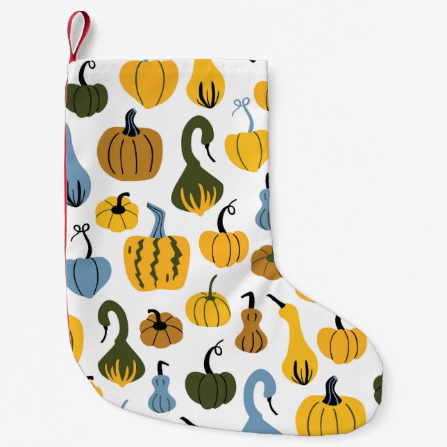 Niedliche Pumpkins Cartoon Hand gezogen Kleiner Weihnachtsstrumpf (Vorderseite)