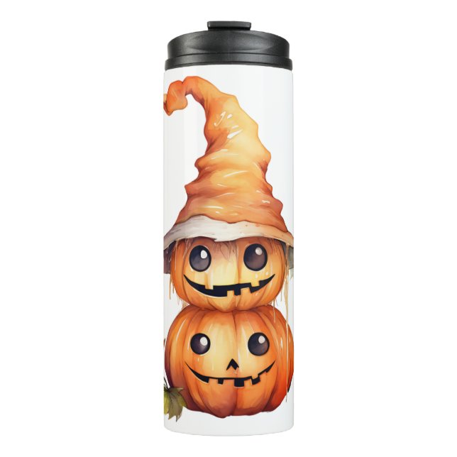 Niedliche Pumpkins-Sticker Thermosbecher (Vorderseite)
