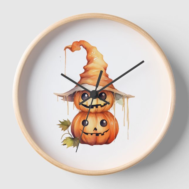 Niedliche Pumpkins-Sticker Uhr (Vorderseite)