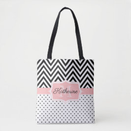 Niedliche Punkte und Zickzack Tasche