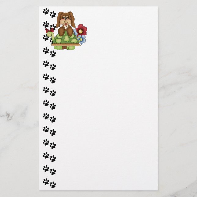 Niedliche Pup Turtle Stationery Briefpapier (Vorderseite)