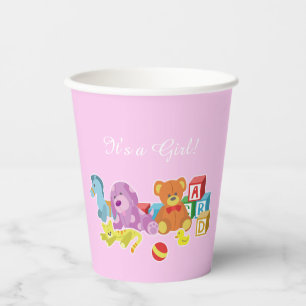 Niedliche Puppen (rosa) Papiercup Pappbecher
