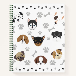 Niedliche Puppies Pattern Notebook - Dog Lovers Gi Notizbuch