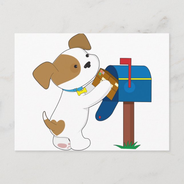 Niedliche Puppy-Mail Postkarte (Vorderseite)