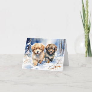 Niedliche Puppy-Xmas-Karte Dankeskarte