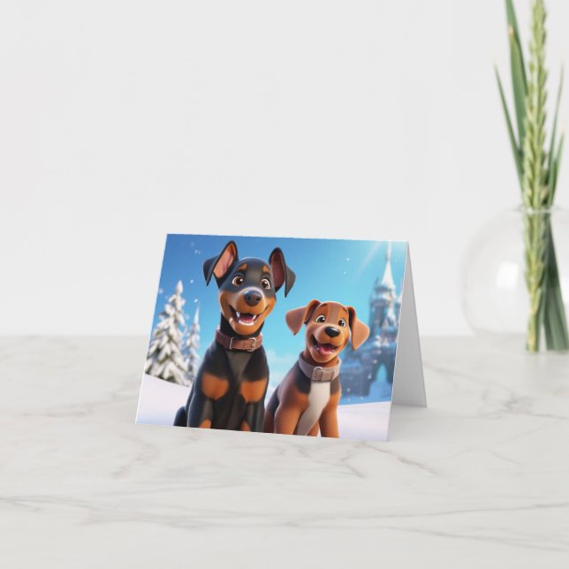 Niedliche Puppy-Xmas-Karte Dankeskarte (Vorderseite)