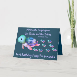 Niedliche Purplegreen-Meeresschildkröten & Babies  Ankündigung