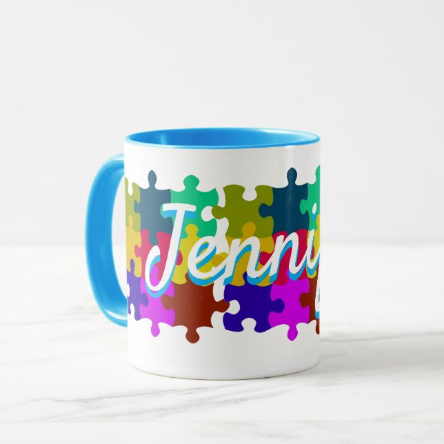 Niedliche Puzzle-Tasse Tasse (Vorderseite Links)