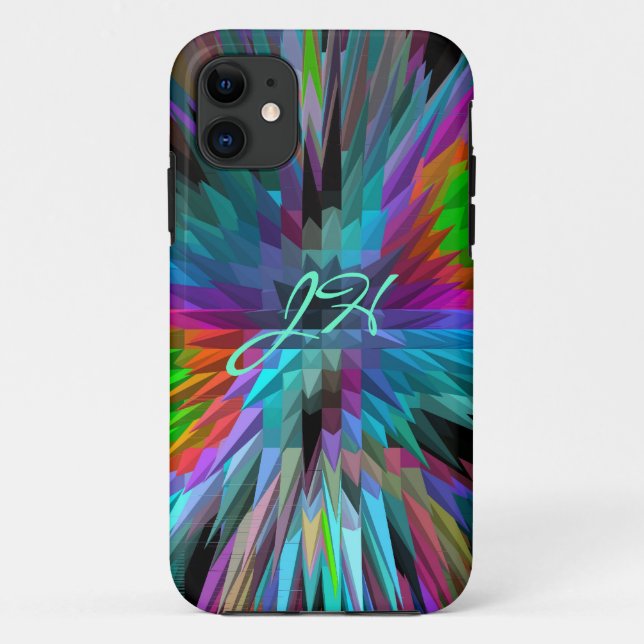 Niedliche Pyramide-Muster u. Monogramm Case-Mate iPhone Hülle (Rückseite)