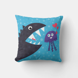 Niedliche Quallen in der Liebe mit Seemonster Kissen