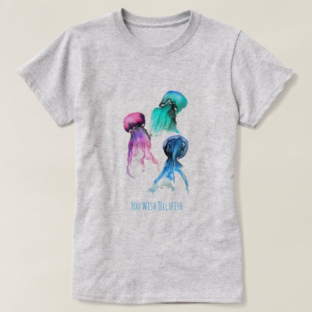 Niedliche Quallen-Trio Aquarellkunst T-Shirt (Design vorne)