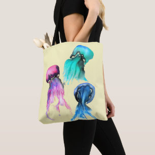 Niedliche Quallen-Trio Aquarellkunst Tasche