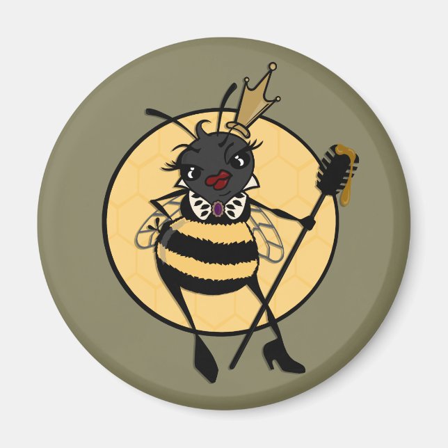 NIEDLICHE QUEEN BEE ROUND MAGNET (Vorne)
