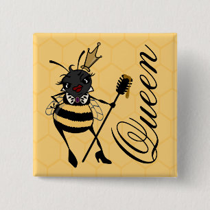 NIEDLICHE QUEEN BIE GRAPHIC SQUARE BUTTON WIEDER S