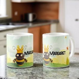 Niedliche Queen mit deinem Namen Kaffeetasse