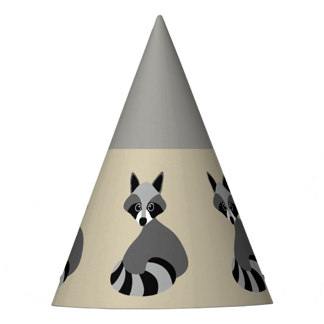 Niedliche Raccoon-Grafik Partyhütchen (Vorderseite)