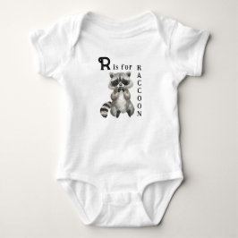 Niedliche Raccoon Illustration - R ist für RACCOON Baby Strampler