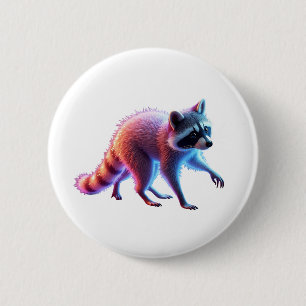 Niedliche Raccoon Kunst Button