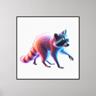 Niedliche Raccoon Kunst Leinwanddruck