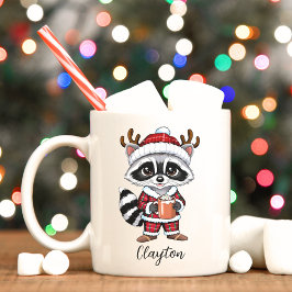 Niedliche Raccoon Weihnachtsfeiertage Tasse