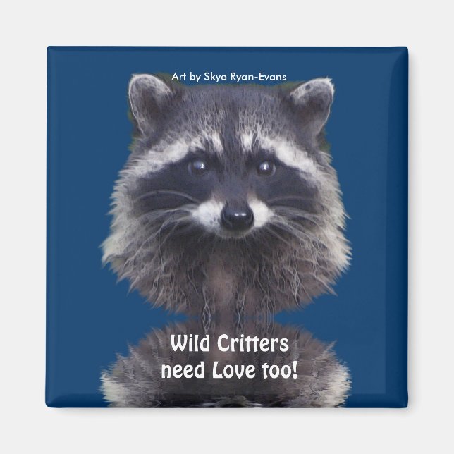 Niedliche Raccoon Wildlife Magnete Magnet (Vorne)