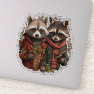 Niedliche Raccoons Aufkleber