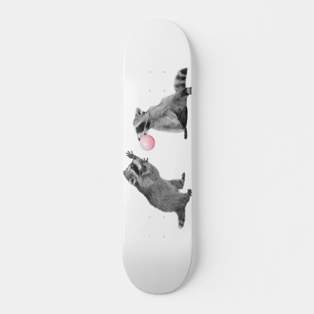 Niedliche Raccoons mit Bläschen Skateboard (Vorne)