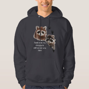 Niedliche Raccoons überreichen Schokolade, Spaß Hoodie