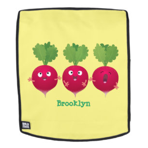Niedliche Radieschen singend Trio Cartoon Gemüse Rucksack
