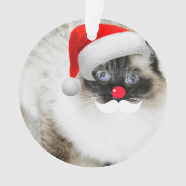 Niedliche Ragdoll Sankt Katze Weihnachtsverzierung Ornament (Vorderseite)