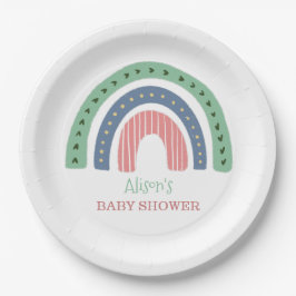 Niedliche Rainbow Baby Dusche Pappteller