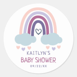 Niedliche Rainbow Baby Dusche Runder Aufkleber
