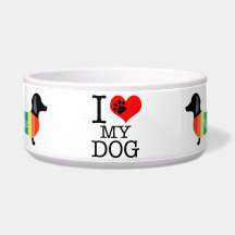 Niedliche Rainbow Dackel Monogramm I Liebe mein Hu