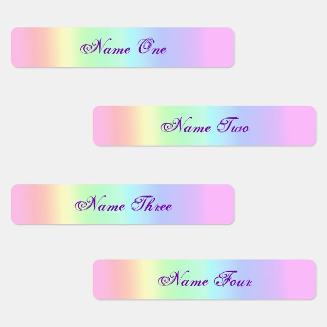 Niedliche Rainbow-Eisen auf den Markierungen für L Etiketten (Gruppe)