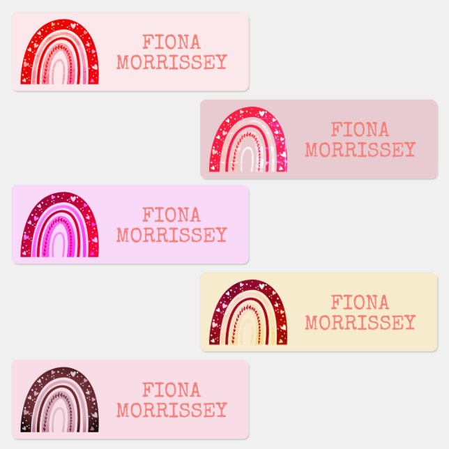 Niedliche Rainbow-Kinder Name Etiketten (Gruppe)