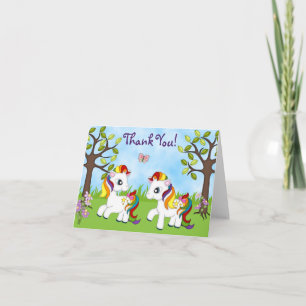 Niedliche Rainbow Ponies Pferd Vielen Dank Karten