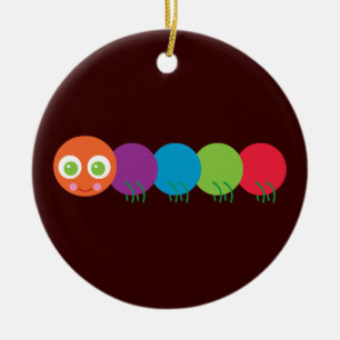 Niedliche Rainbow-Raupe Keramikornament