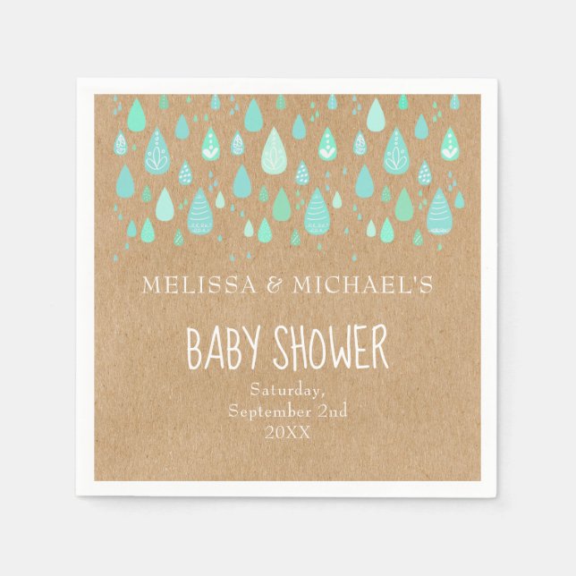 Niedliche Raindrops Paare Kinderdusche/Sprinkle Ru Serviette (Vorderseite)
