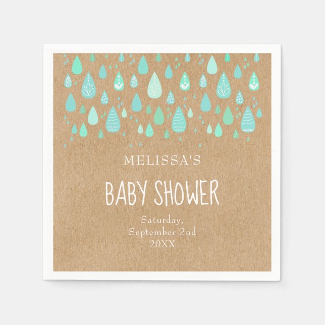 Niedliche Raindrops Paare Kinderdusche/Sprinkle Ru Serviette (Vorderseite)