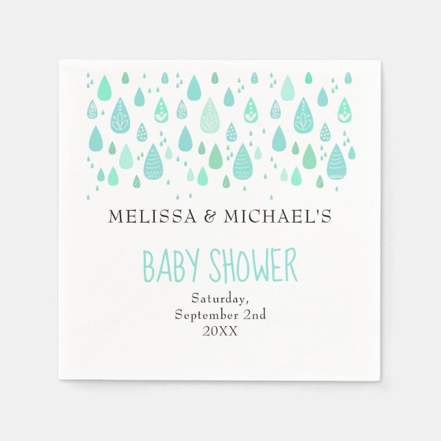 Niedliche Raindrops Paare Kinderdusche / Sprinkle Serviette (Vorderseite)