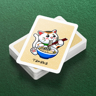 Niedliche Ramen essen Japanisch Lucky Cat - Person Spielkarten