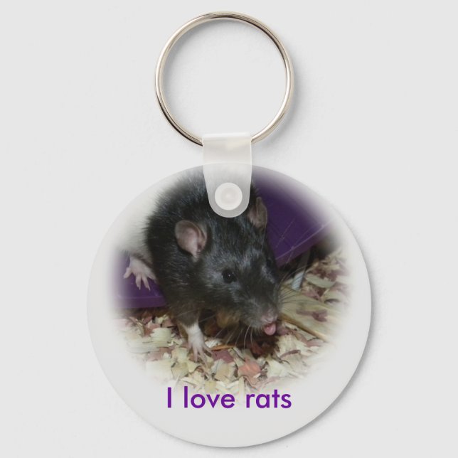 Niedliche Ratte, die sich den Schlüsselanhänger de (Vorderseite)