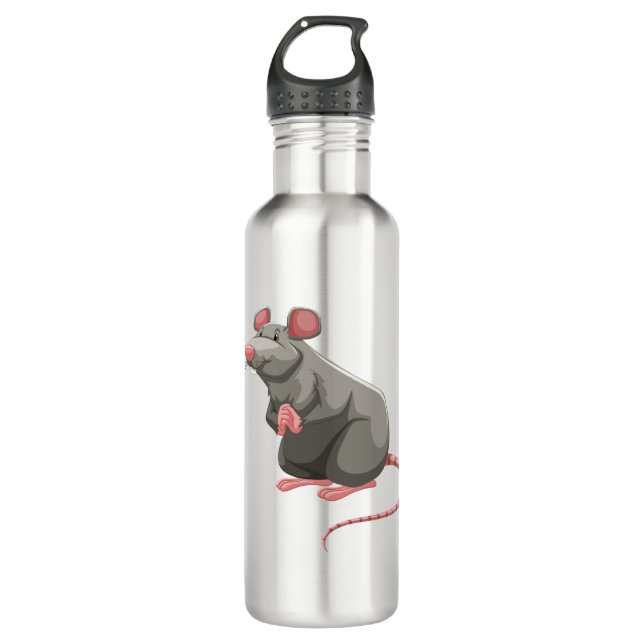 Niedliche Ratte Edelstahlflasche (Vorderseite)