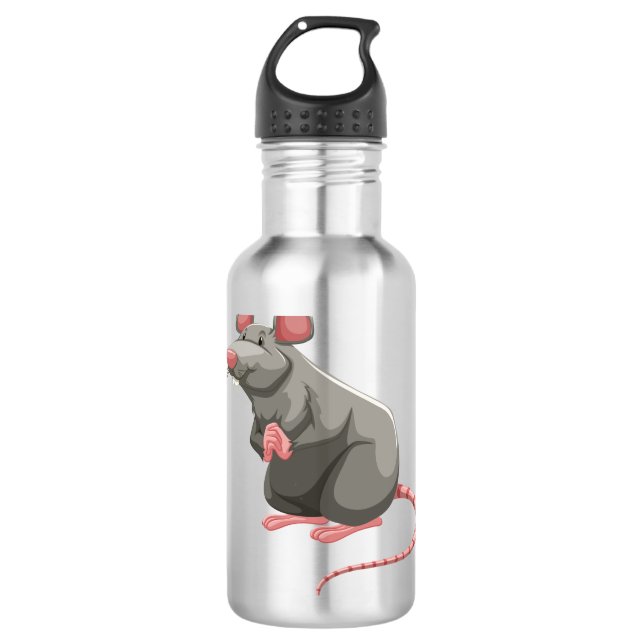 Niedliche Ratte Edelstahlflasche (Vorderseite)