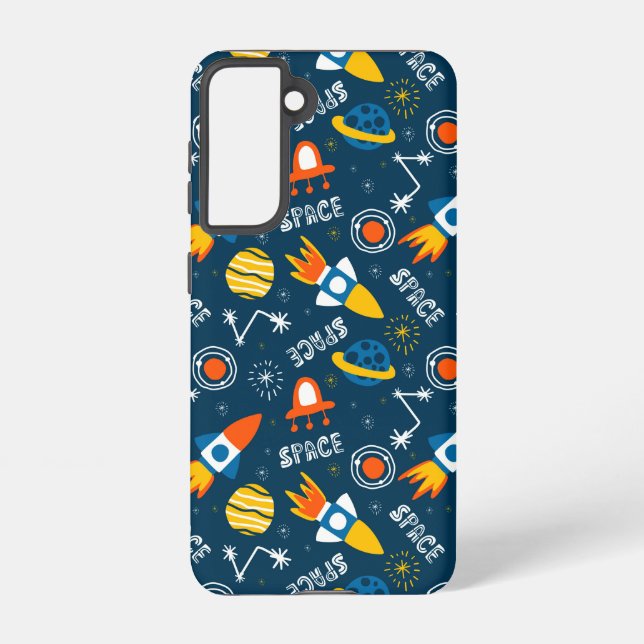 Niedliche Raumabenteuermuster Samsung Galaxy Hülle (Rückseite)