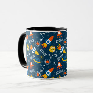 Niedliche Raumabenteuermuster Tasse